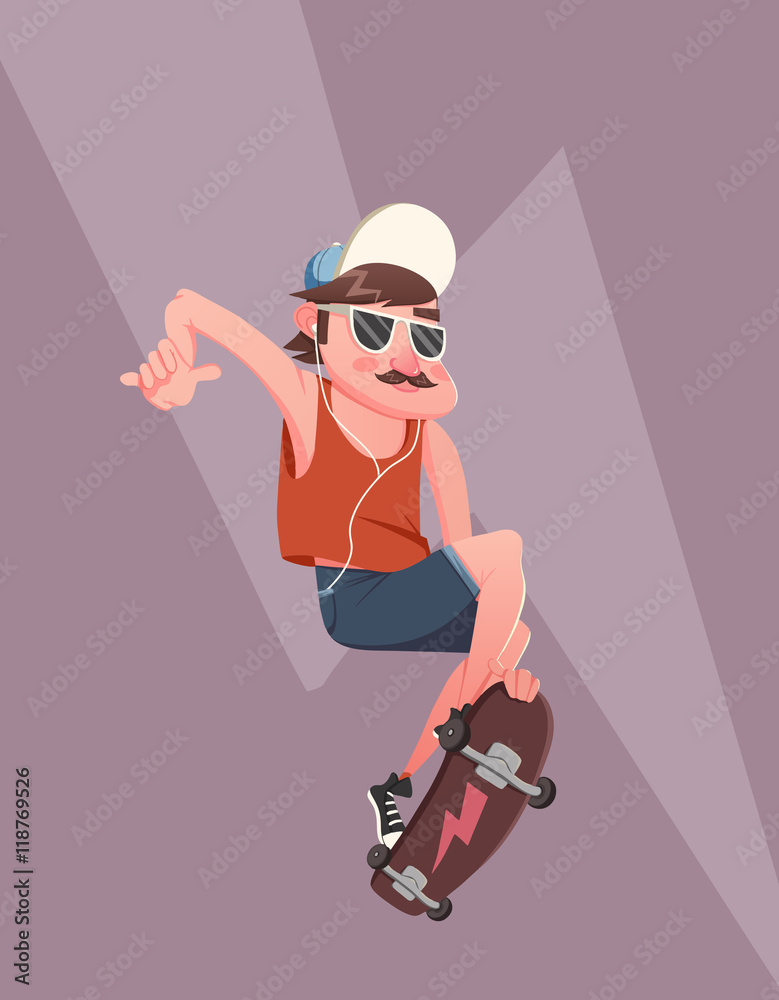 Obraz Tryptyk Young man doing skateboard