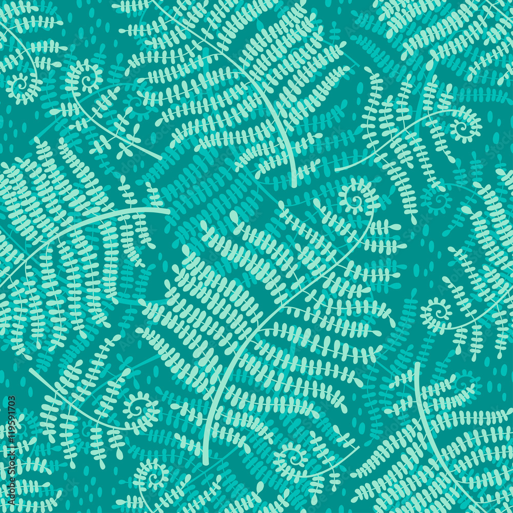 Tapeta Seamless pattern with ferns.