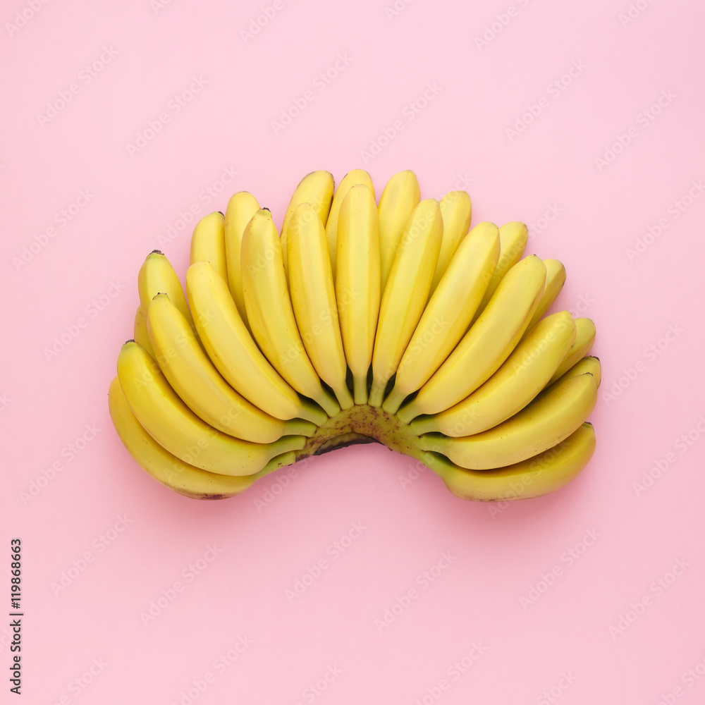 Fototapeta Top view of ripe bananas on a