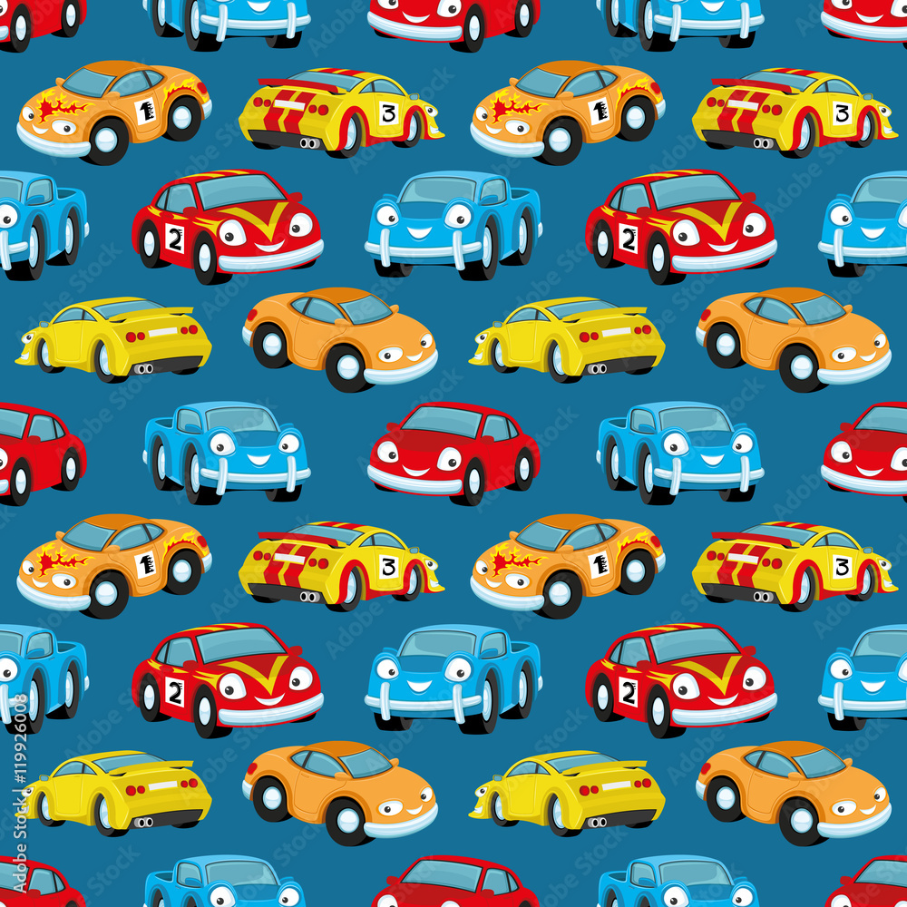 Tapeta Cute colorful cars.