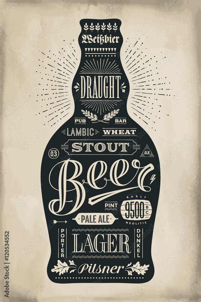 Obraz na płótnie Poster bottle of beer with