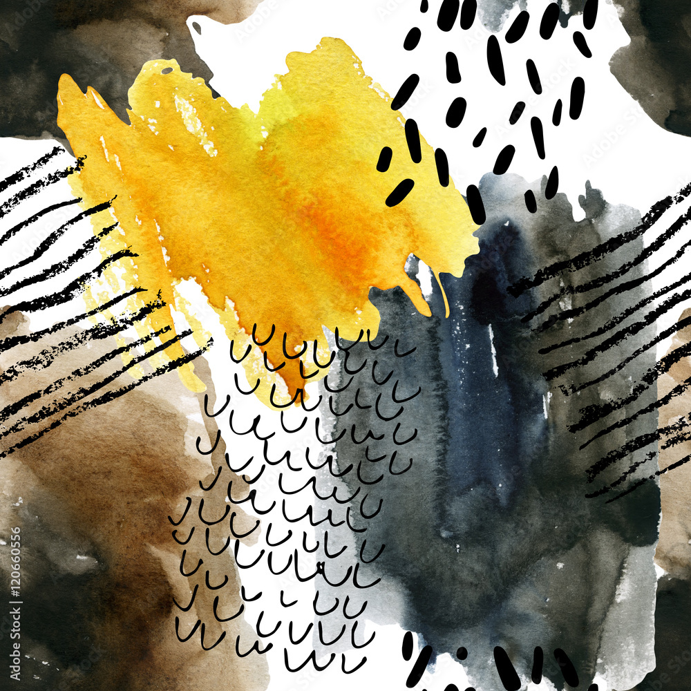 Obraz Tryptyk Abstract watercolor seamless