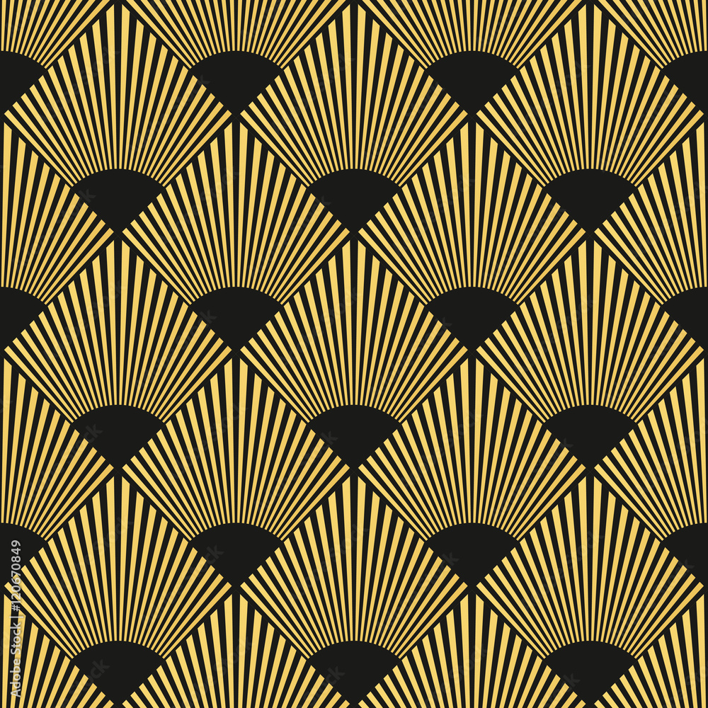 Obraz Tryptyk Art Deco seamless pattern