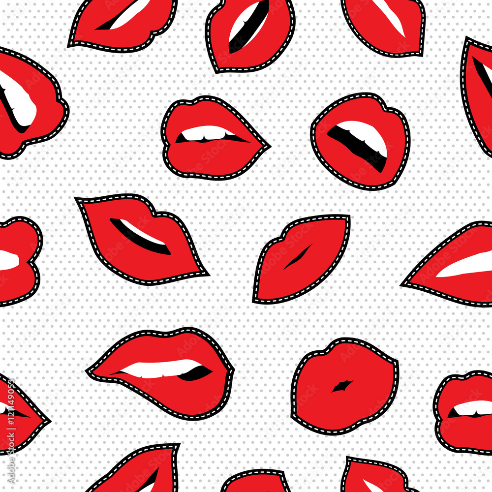 Tapeta Seamless pattern with lipstick