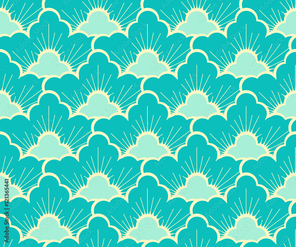 Tapeta stylized pine forest sky blue