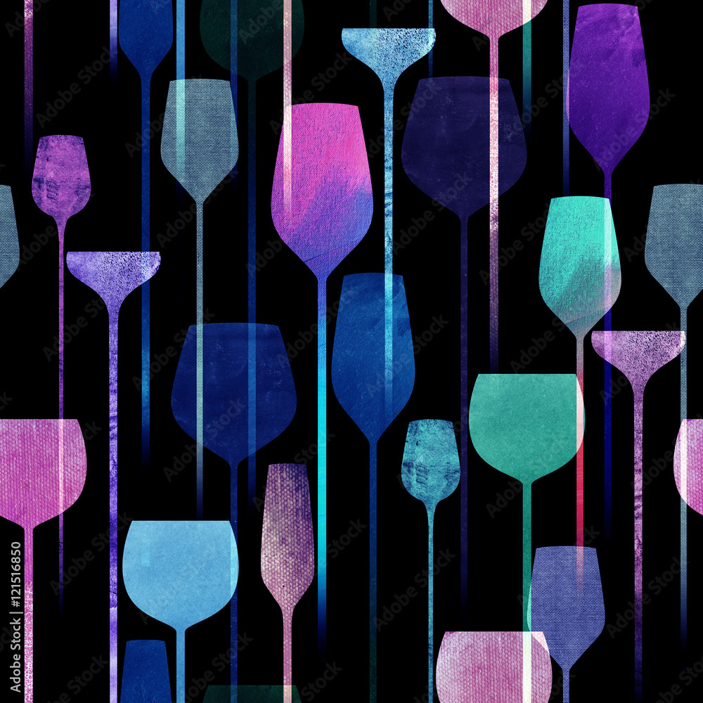 Obraz Pentaptyk Party drinks textured seamless
