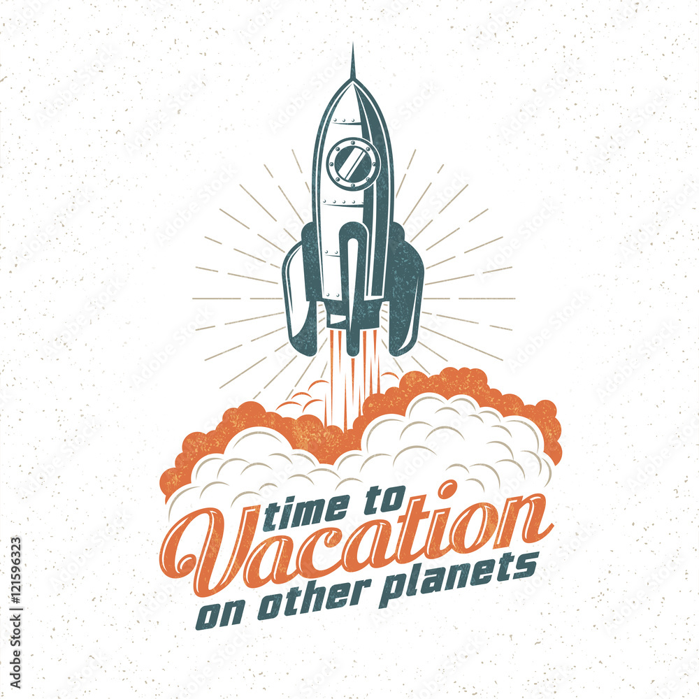 Obraz Tryptyk Vacation retro logo, poster