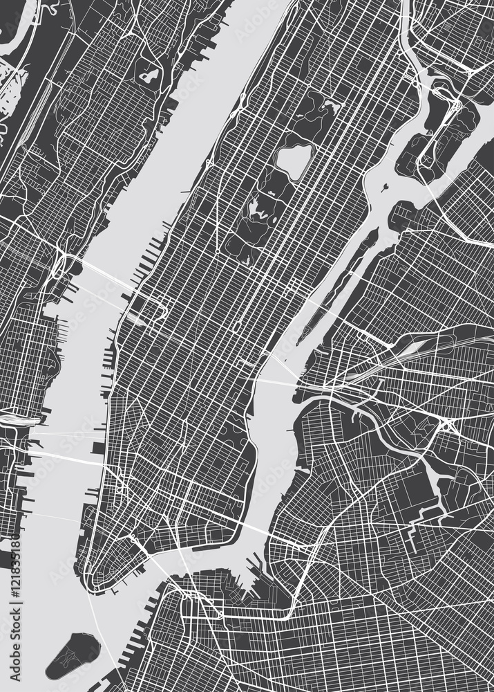 Obraz Dyptyk Vector detailed map New York