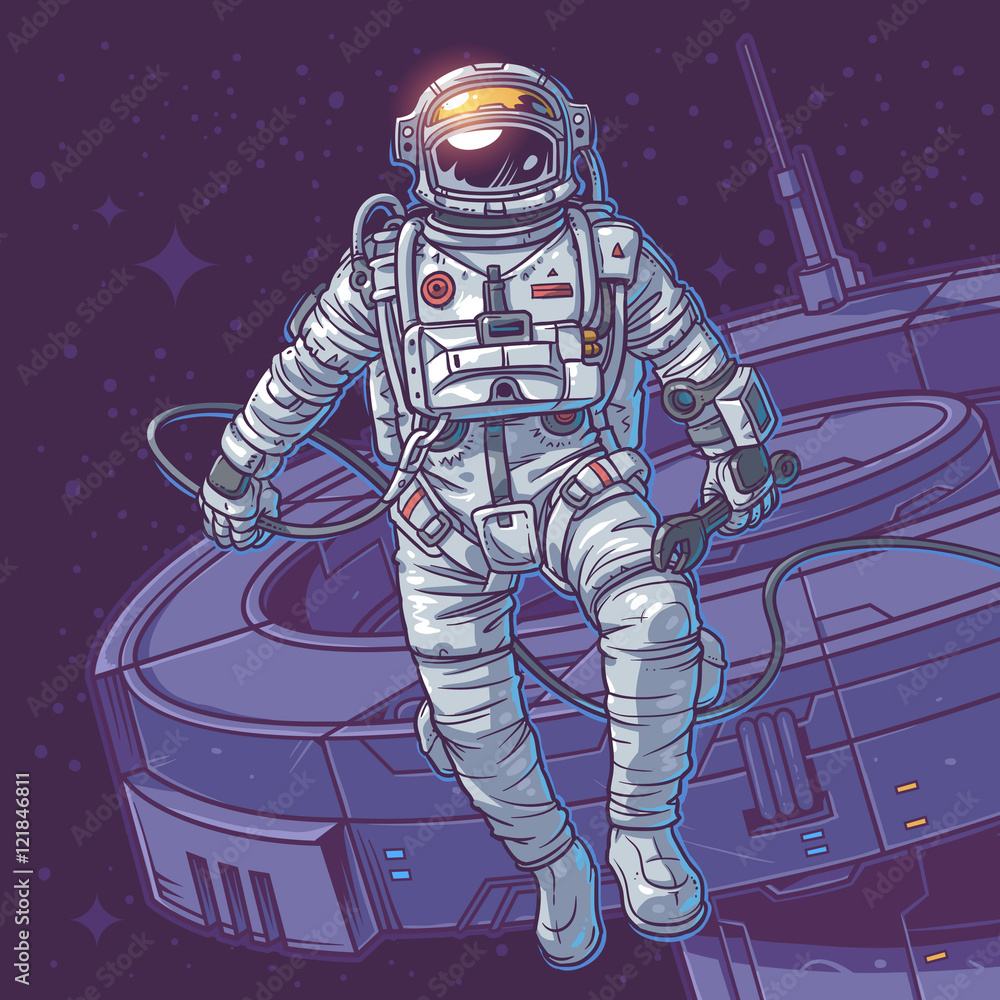 Fototapeta Vector illustration cosmonaut