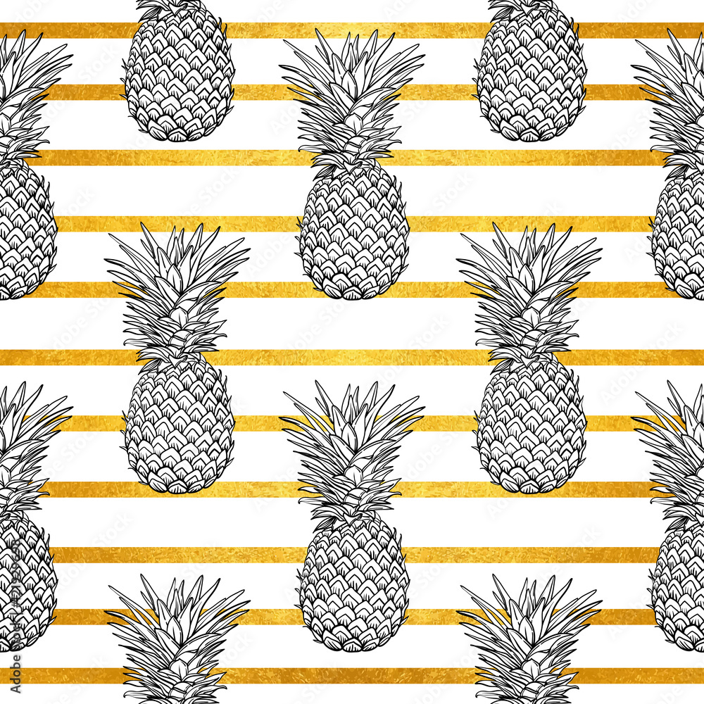 Tapeta pineapple tropical vector