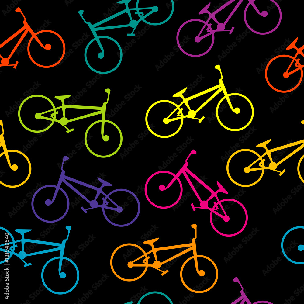 Tapeta Bicycle colorful seamless