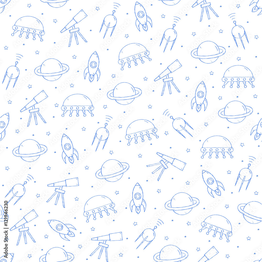 Tapeta Space pattern blue icons