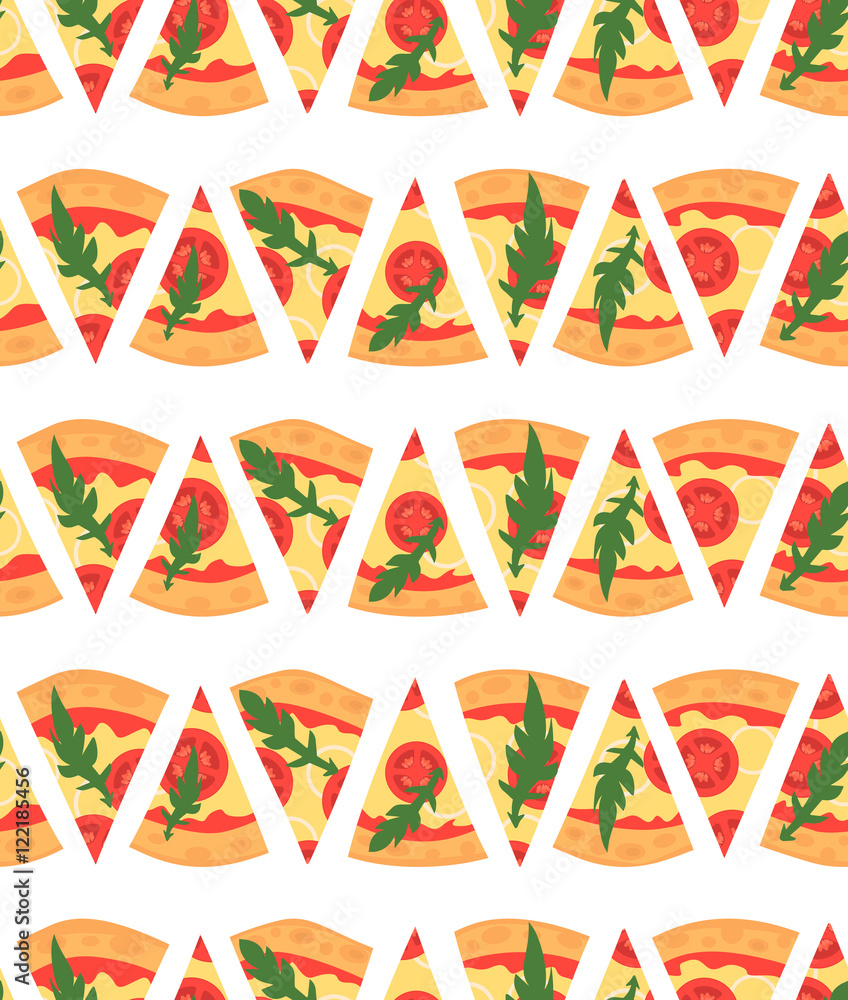 Obraz Tryptyk Seamless pattern with pizza