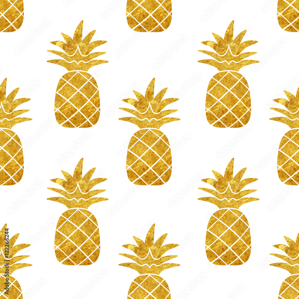 Tapeta gold pineapple pattern 2
