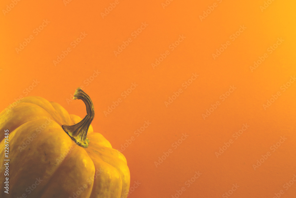 Obraz Tryptyk pumpkin on orange background
