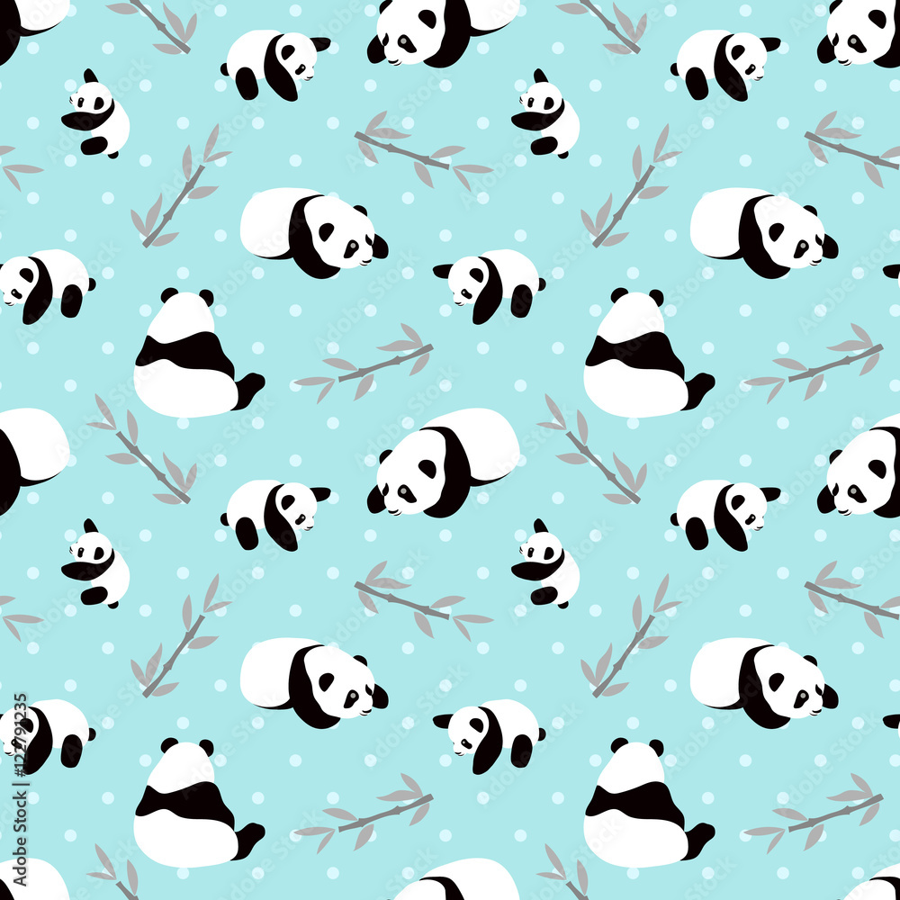 Tapeta Panda bear vector background.