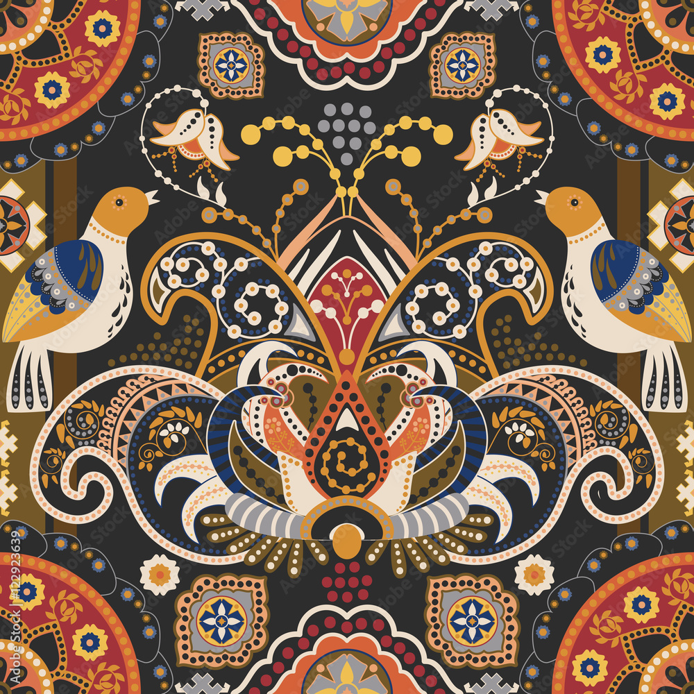 Obraz Tryptyk Colorful seamless pattern with