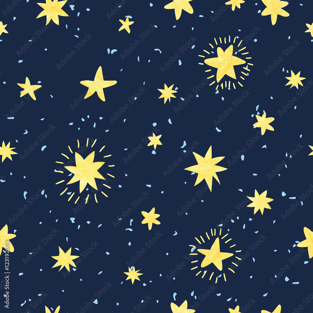 Fototapeta Night sky seamless pattern.