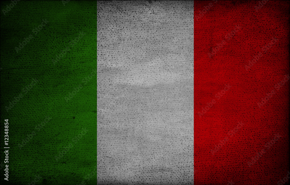 Obraz Pentaptyk Italian flag on vintage paper