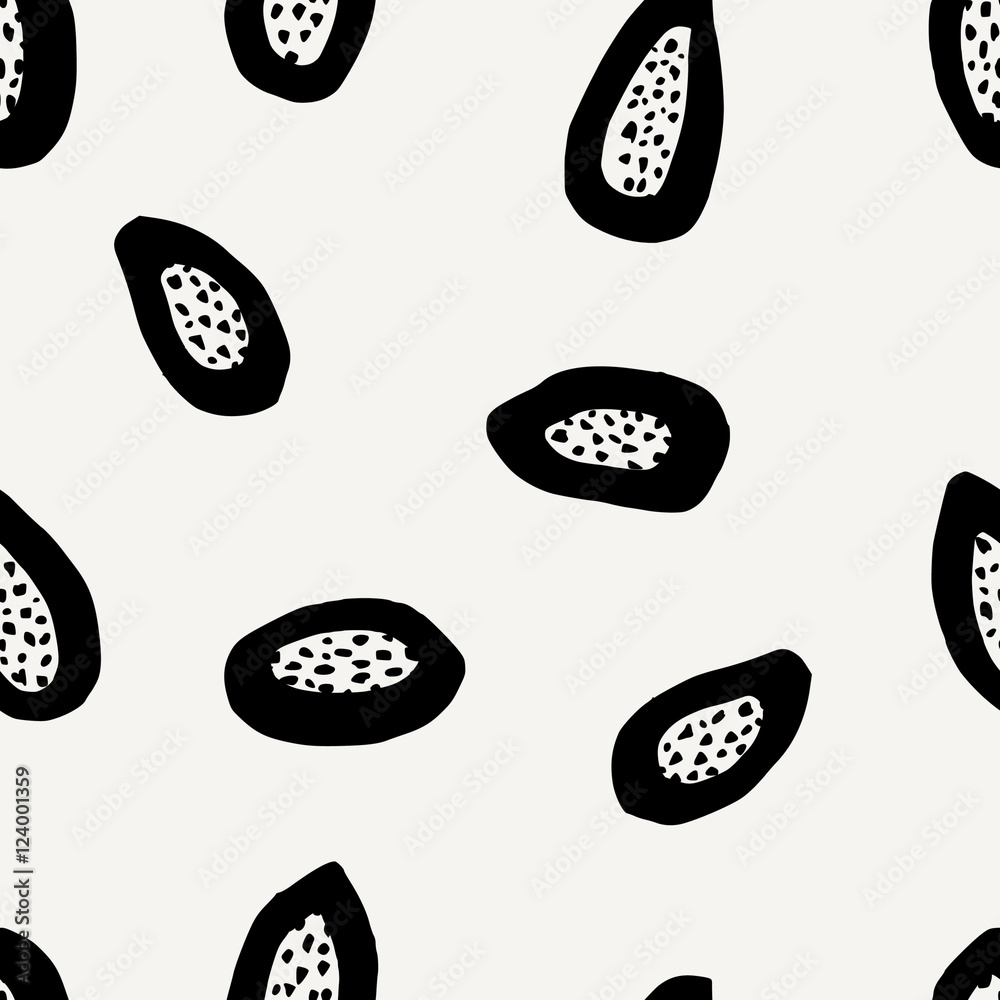 Fototapeta Seamless Papayas Pattern