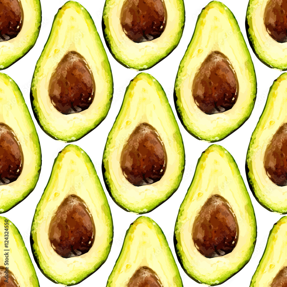 Obraz Pentaptyk Beautiful avocado repeated