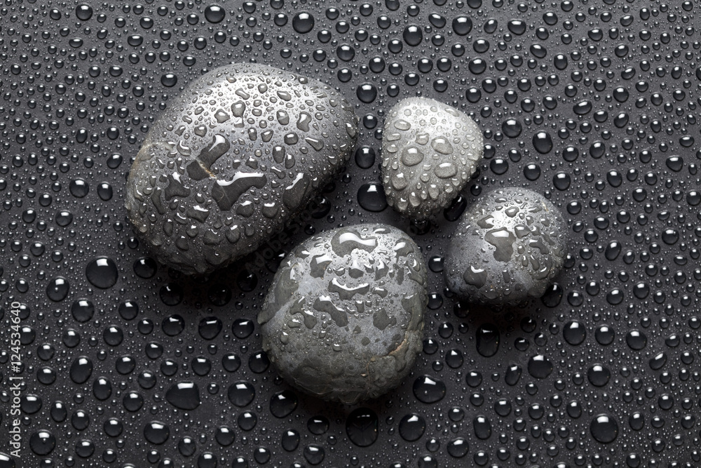 Obraz Tryptyk Basalt stones for massage