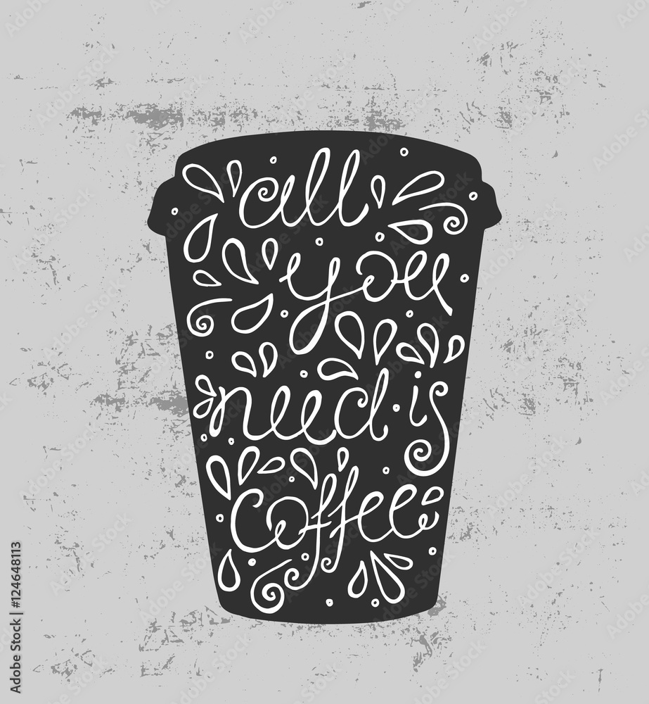 Obraz Tryptyk All You Need is Coffee - hand
