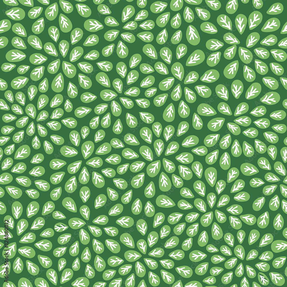 Tapeta seamless abstract green leaves