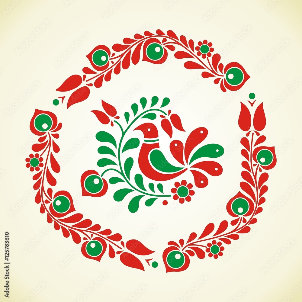 Obraz na płótnie Hungarian folk vector motif