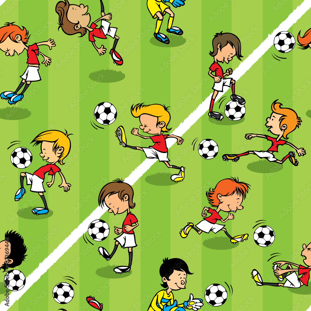 Tapeta Pattern seamless football kids