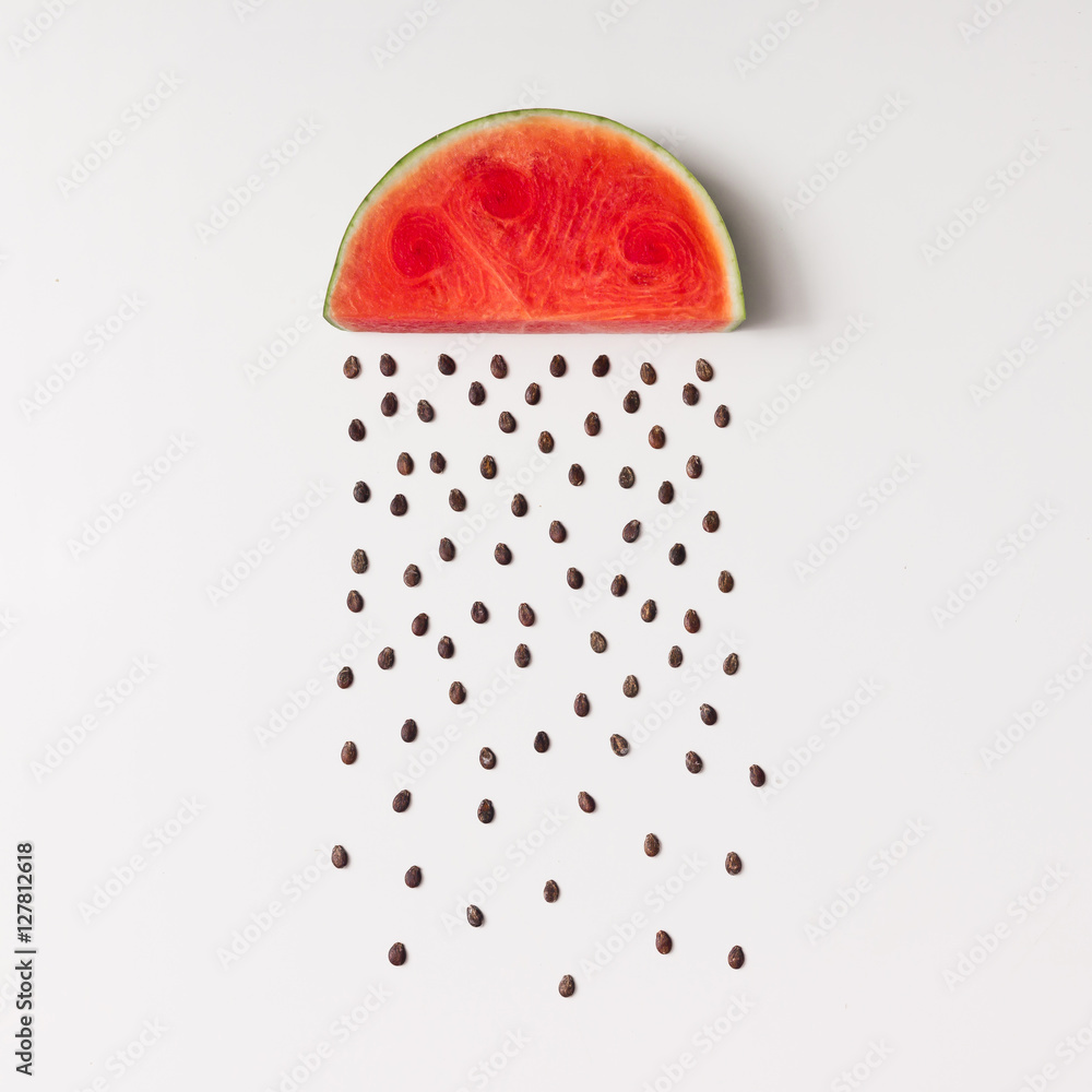 Obraz na płótnie Watermellon slice with seeds