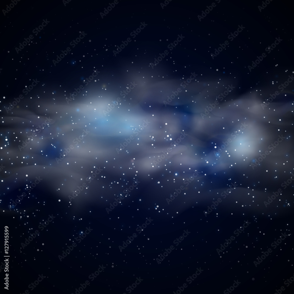 Obraz Pentaptyk Cosmic space black sky