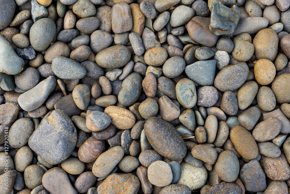 Obraz Tryptyk Rocky beach background, stones