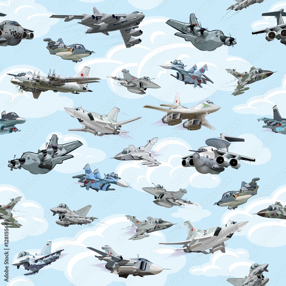 Tapeta Cartoon military airplanes
