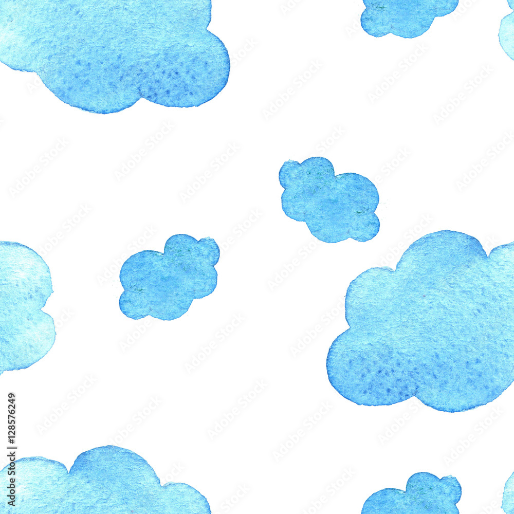 Fototapeta Blue watercolor clouds