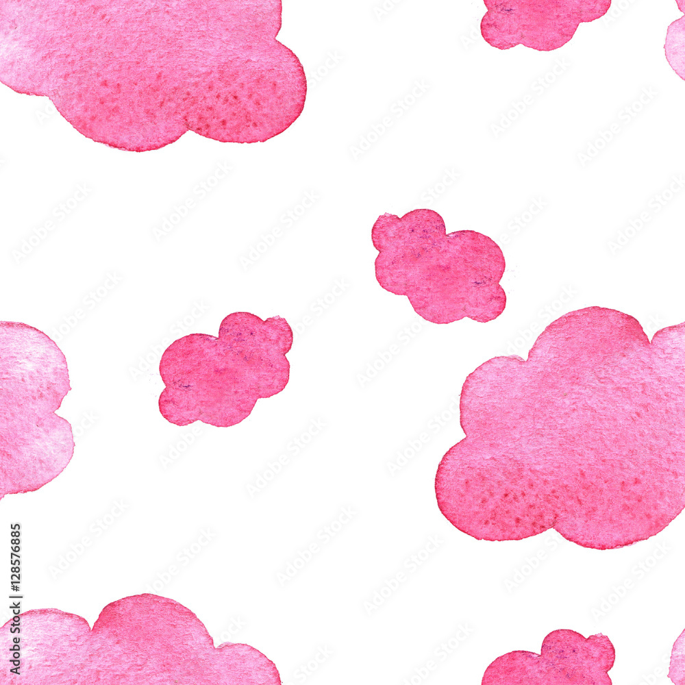 Fototapeta Pink watercolor clouds