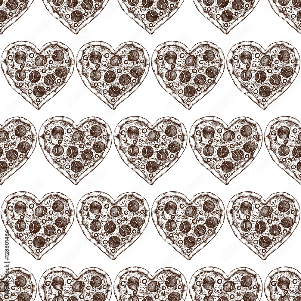 Obraz Pentaptyk Valentine's Day Menu Design.