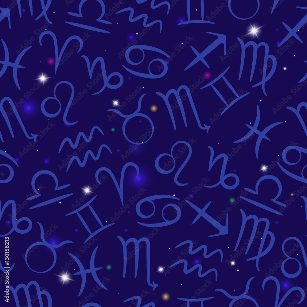 Tapeta Seamless pattern with zodiac