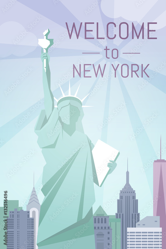 Obraz Pentaptyk Welcome to New York poster