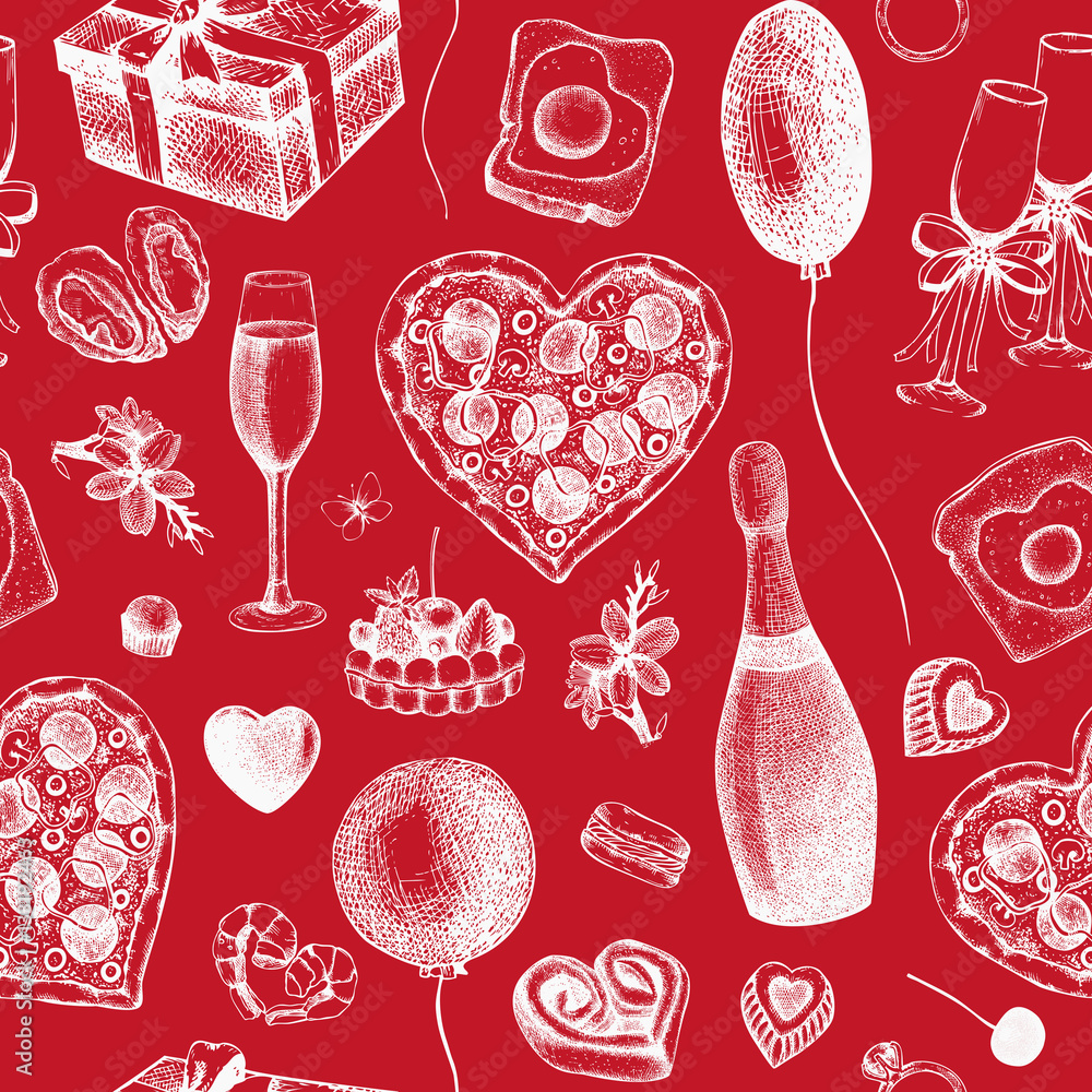 Obraz Tryptyk Valentine's Day Background.