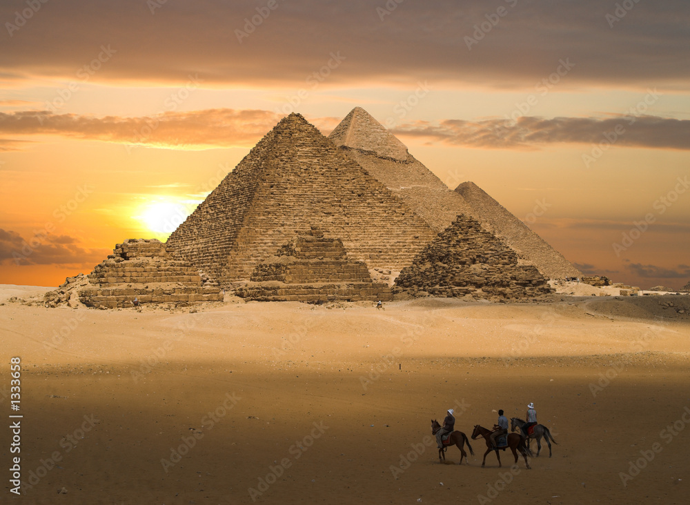 Obraz Kwadryptyk pyramids fantasy