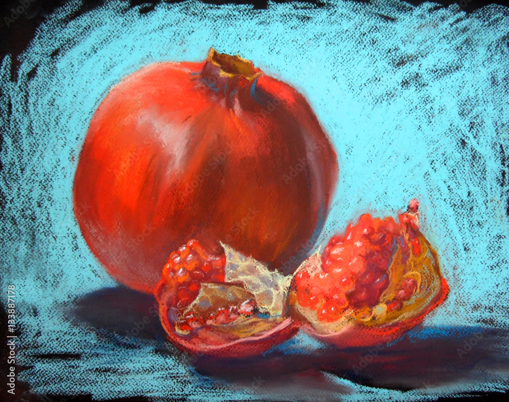 Obraz Tryptyk Garnet pastels painting