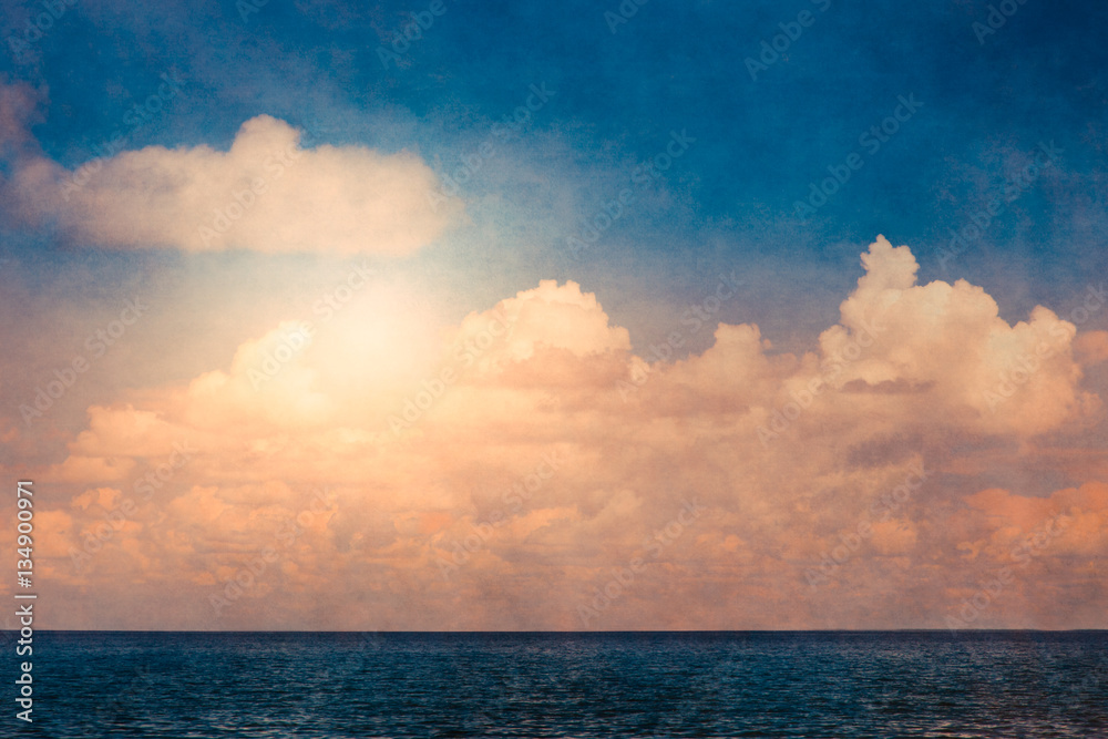 Fototapeta Sky, clouds and ocean with