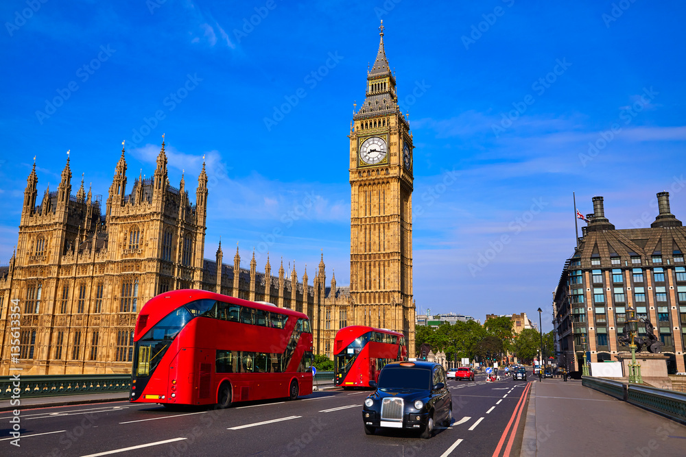 Obraz Tryptyk Big Ben Clock Tower and London