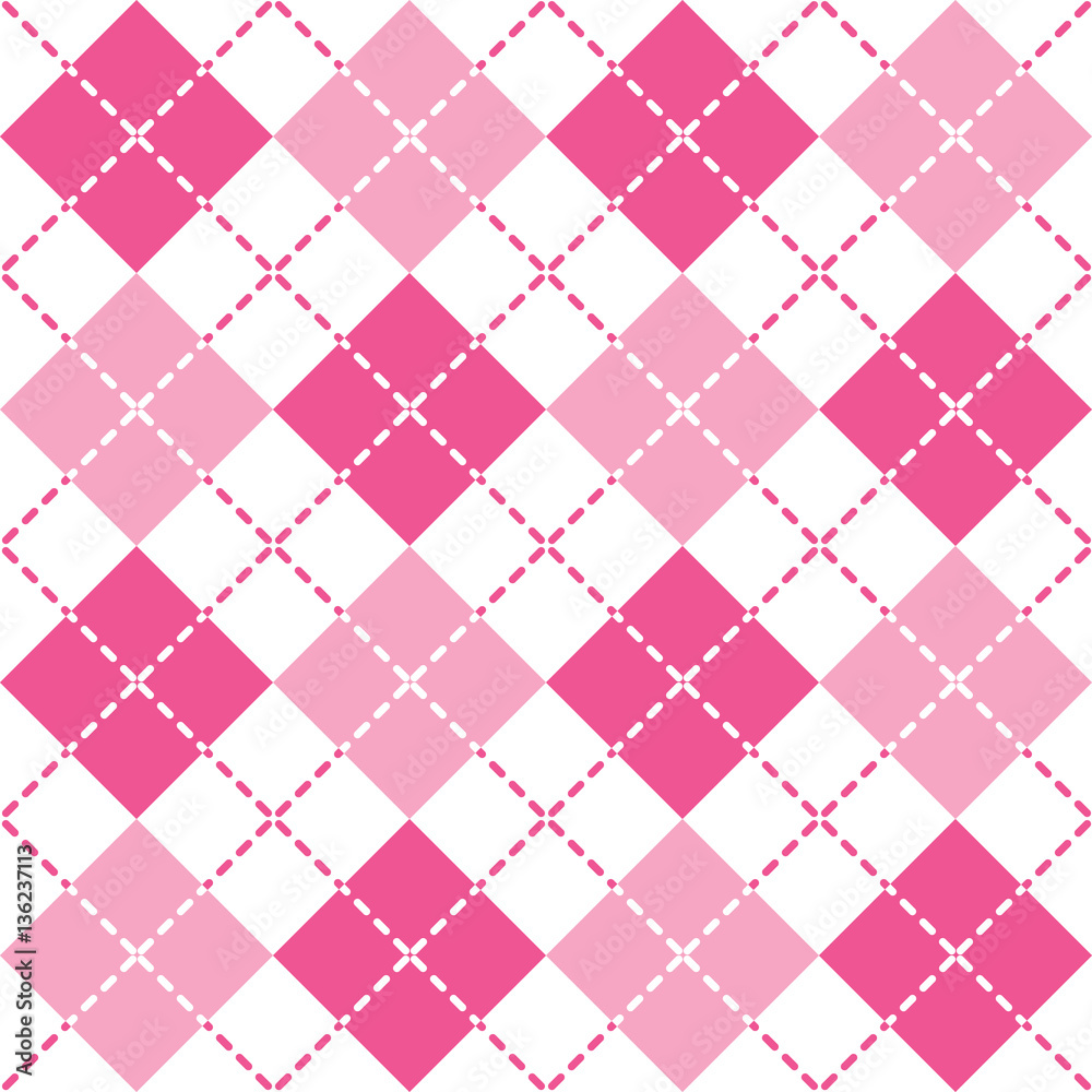 Tapeta Pink Argyle pattern repeats