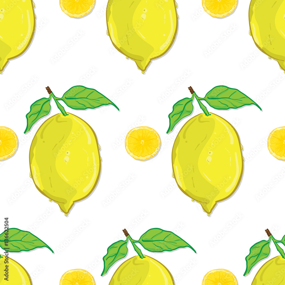 Tapeta pattern fruit lemon drawing