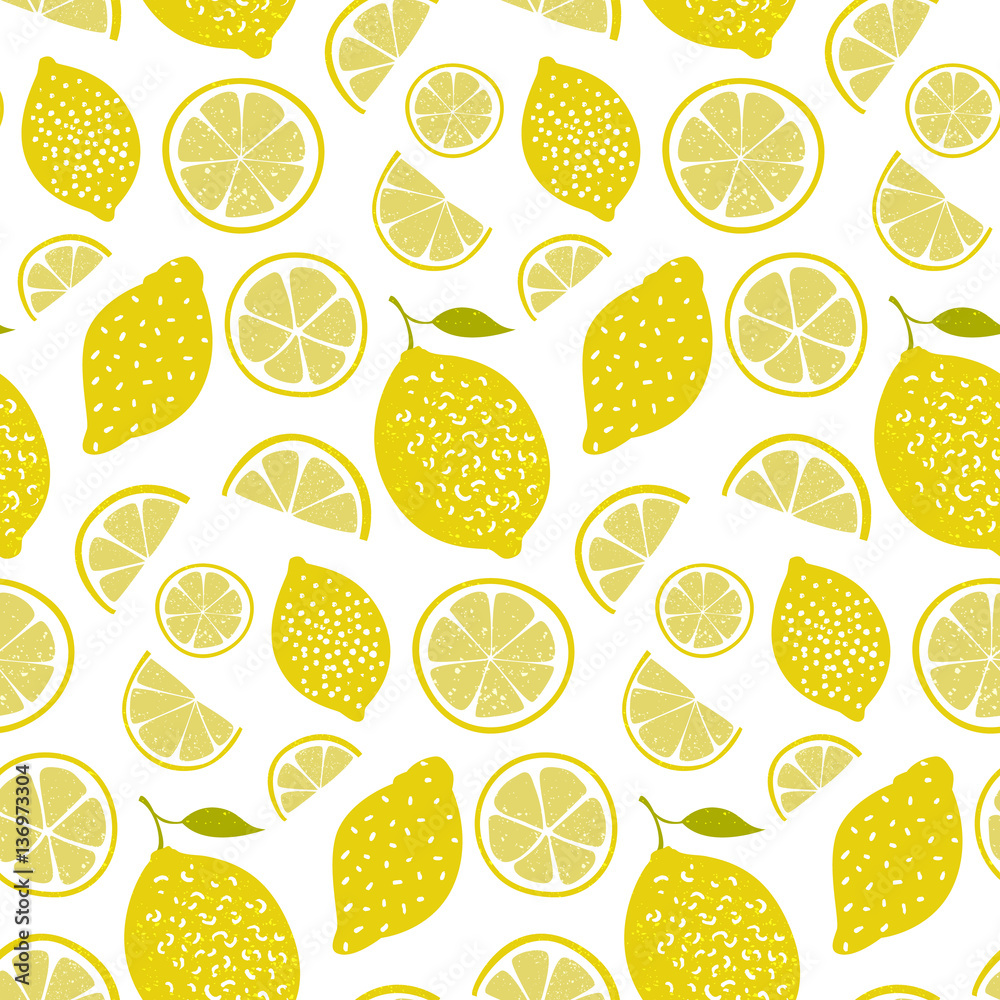 Tapeta Fresh pattern with lemons,