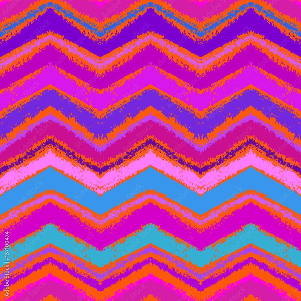 Tapeta Hand drawn zigzag pattern in