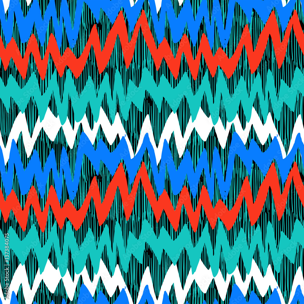 Tapeta Striped hand drawn pattern