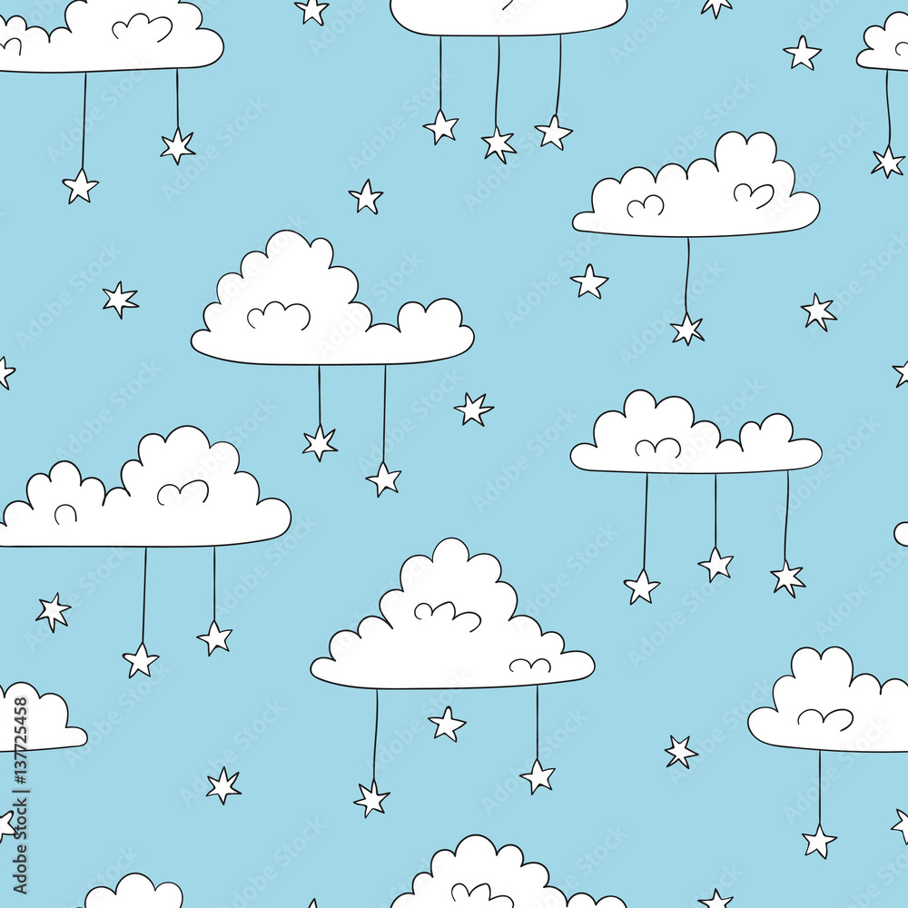 Tapeta Seamless clouds pattern.